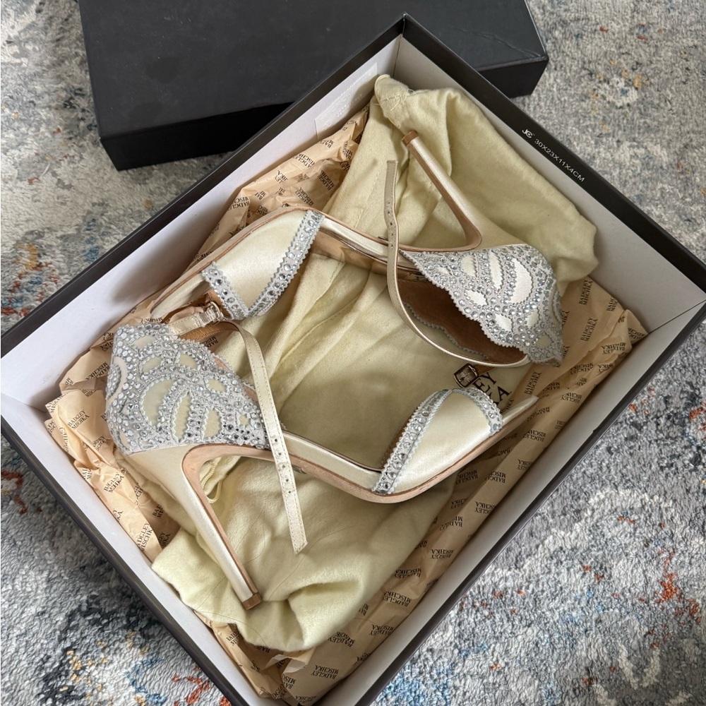 Badgley and Mischka Roxy Wedding Shoes with Box and Dustbag - Picture 6 of 10